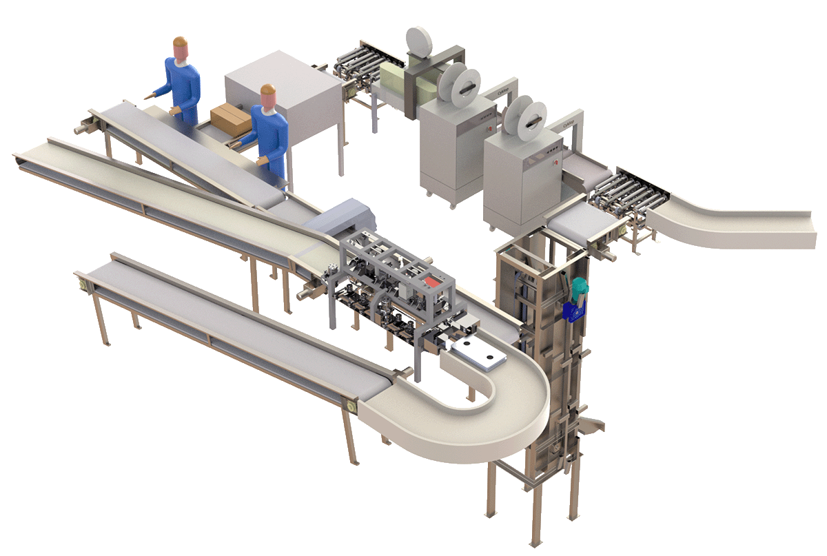 Carsoe Packing Line For Master Cartons And Strapping