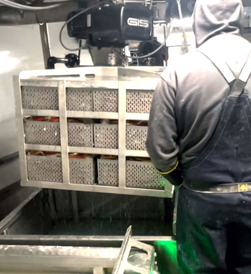 Cooking and Glazing of Crab